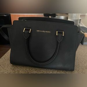 Michael Kors Black purse with gold hardware